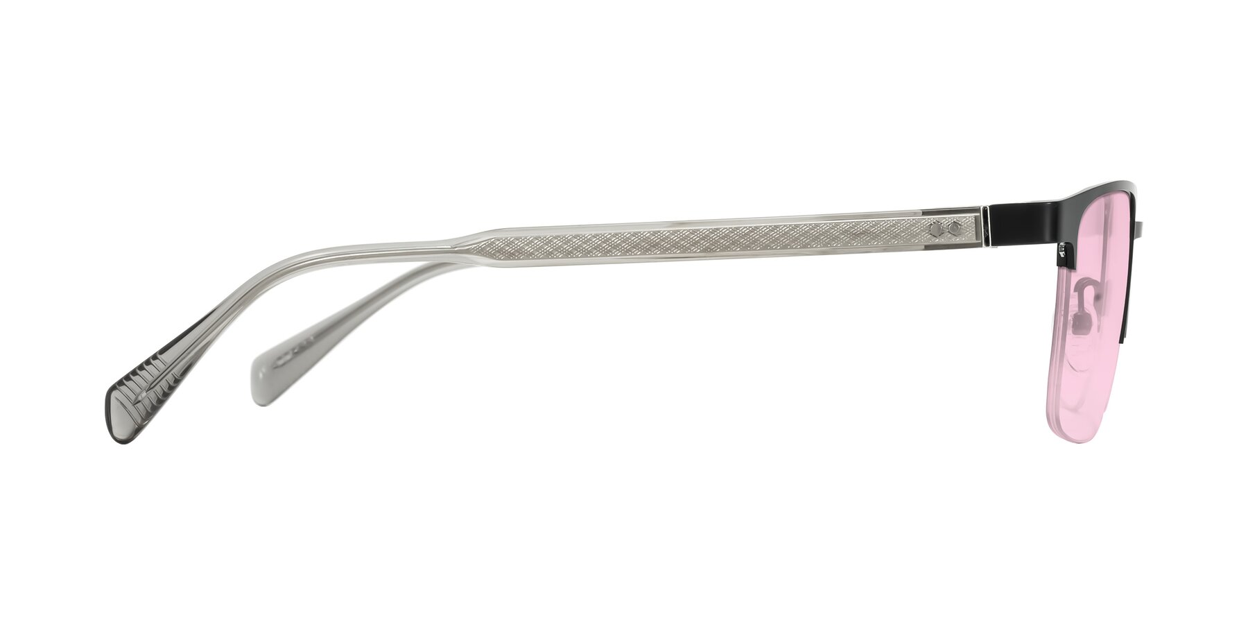 Side of Tunt in Matte Black with Light Pink Tinted Lenses