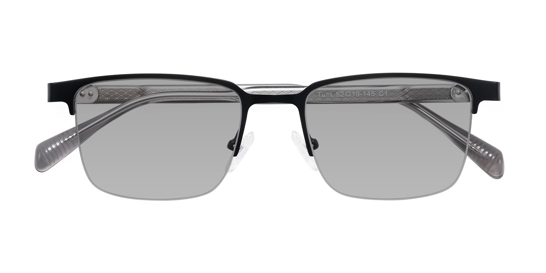 Folded Front of Tunt in Matte Black with Light Gray Tinted Lenses
