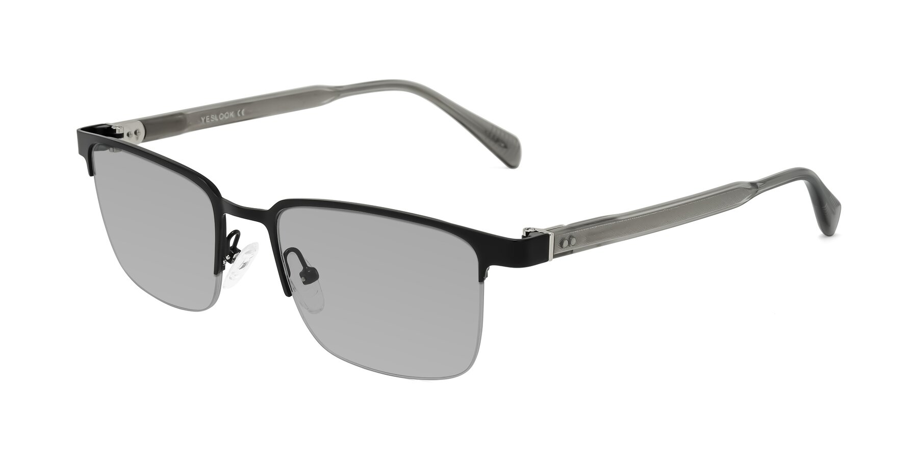 Angle of Tunt in Matte Black with Light Gray Tinted Lenses