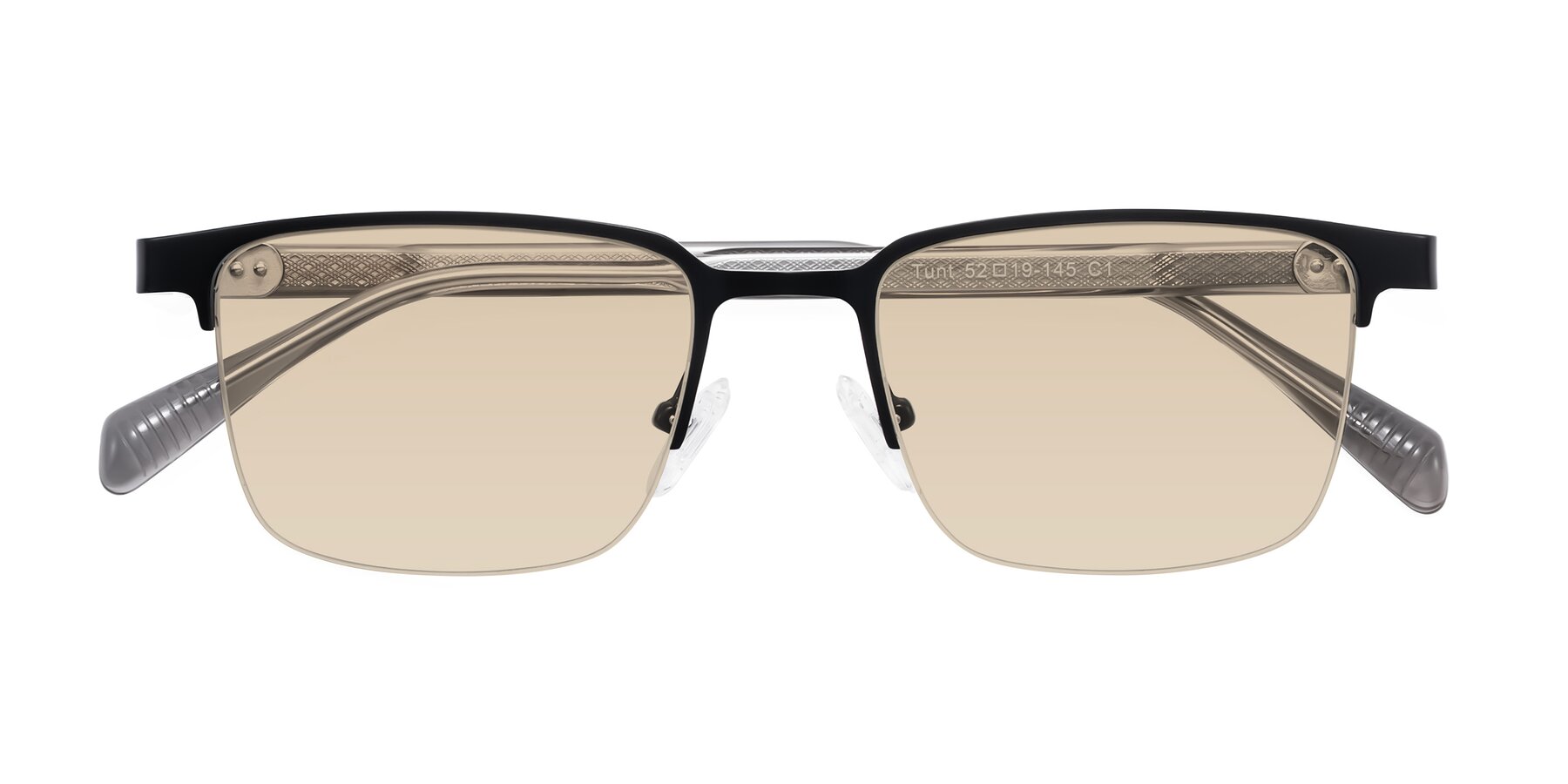 Folded Front of Tunt in Matte Black with Light Brown Tinted Lenses