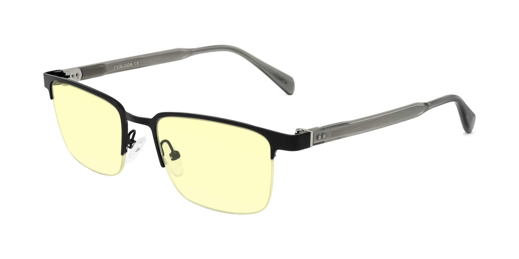 Angle of Tunt in Matte Black with Light Yellow Tinted Lenses