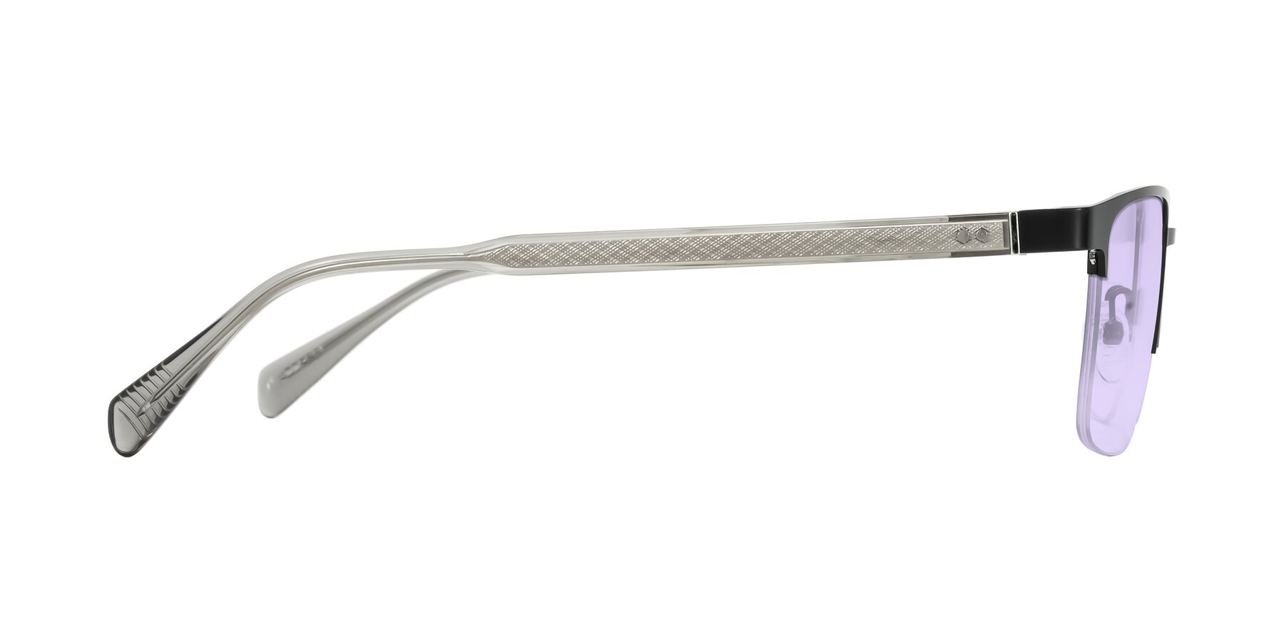 Side of Tunt in Matte Black with Light Purple Tinted Lenses