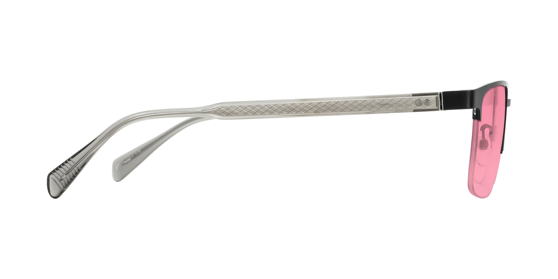 Side of Tunt in Matte Black with Pink Tinted Lenses