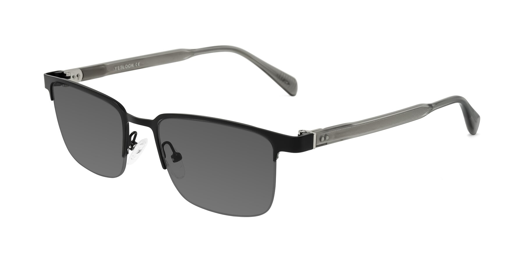 Angle of Tunt in Matte Black with Medium Gray Tinted Lenses