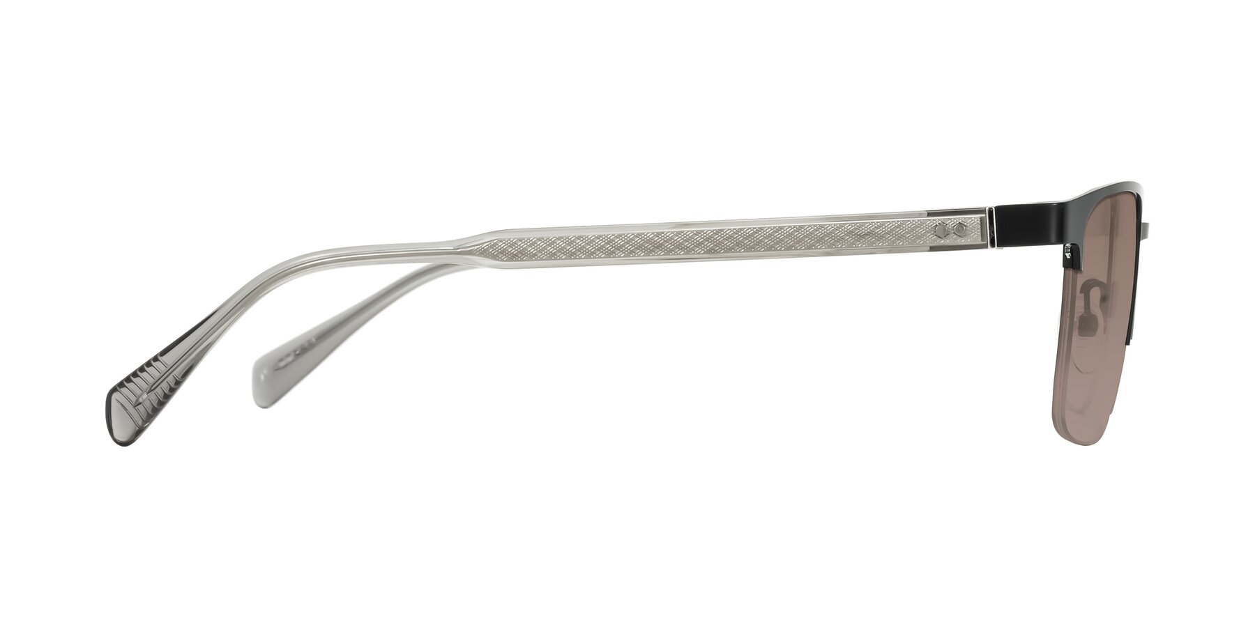 Side of Tunt in Matte Black with Medium Brown Tinted Lenses