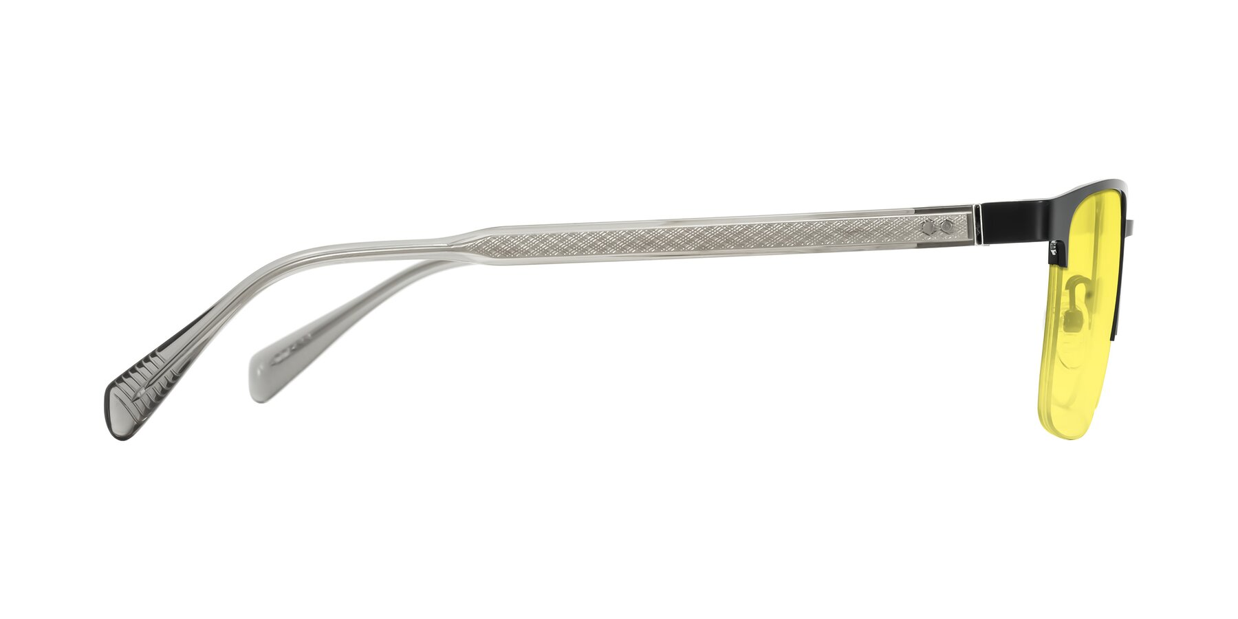 Side of Tunt in Matte Black with Medium Yellow Tinted Lenses