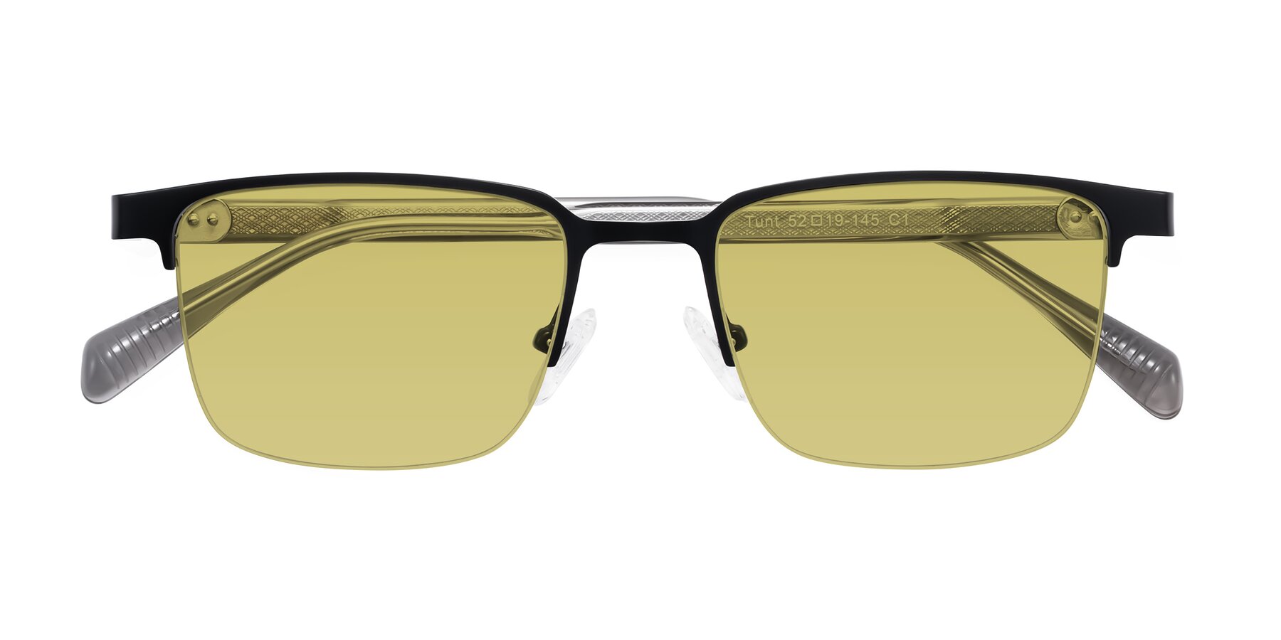 Folded Front of Tunt in Matte Black with Medium Champagne Tinted Lenses
