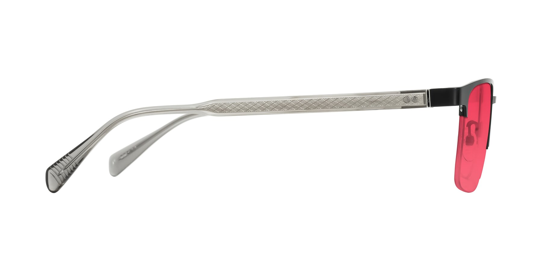 Side of Tunt in Matte Black with Red Tinted Lenses