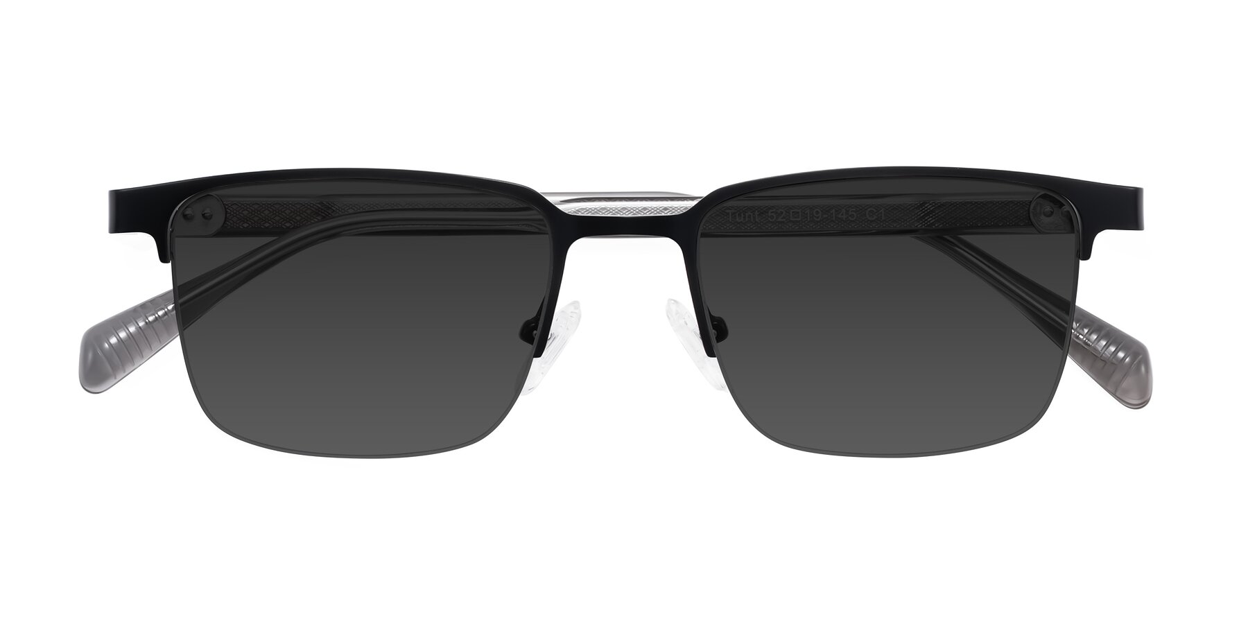 Folded Front of Tunt in Matte Black with Gray Tinted Lenses