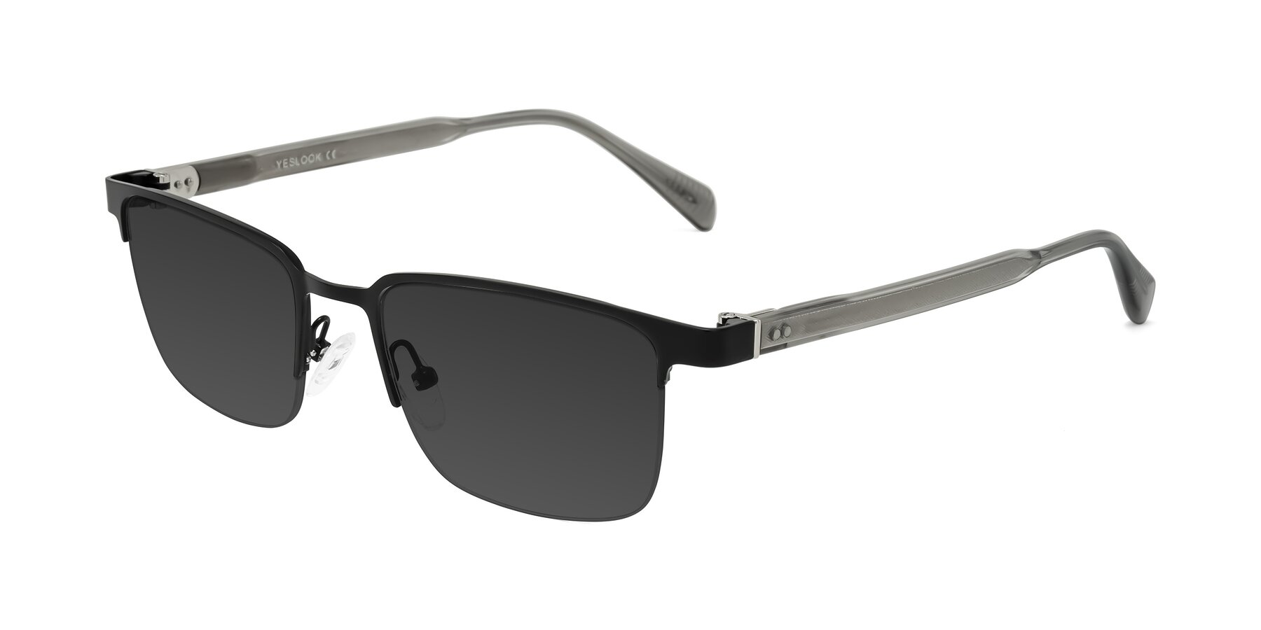 Angle of Tunt in Matte Black with Gray Tinted Lenses