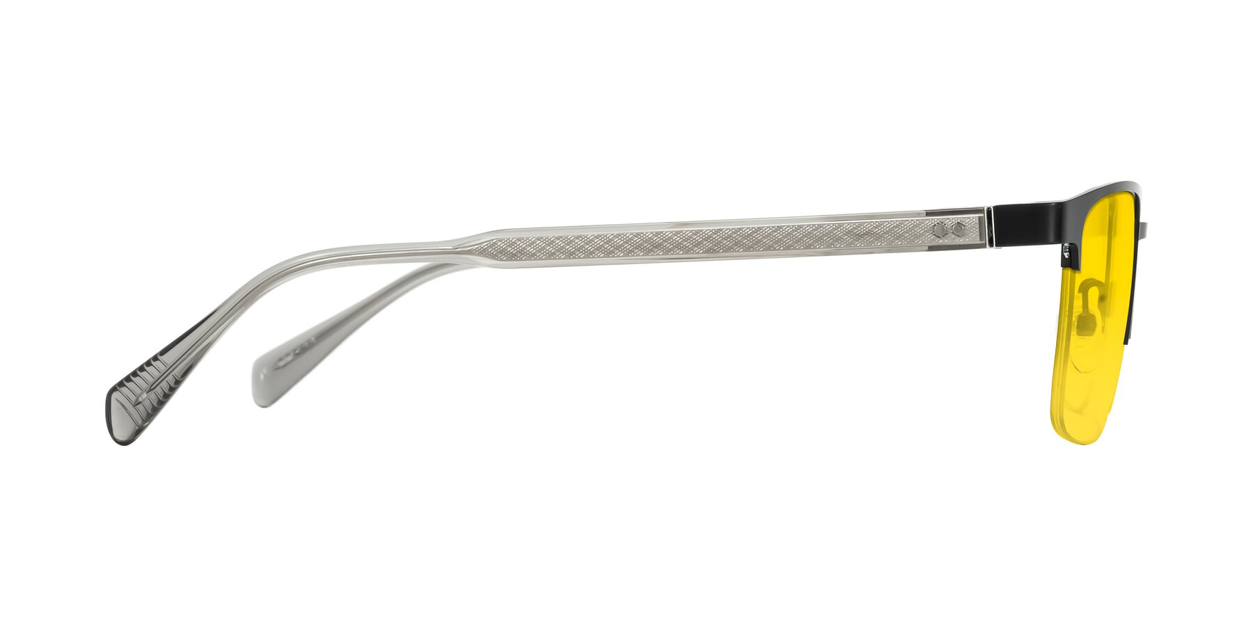 Side of Tunt in Matte Black with Yellow Tinted Lenses