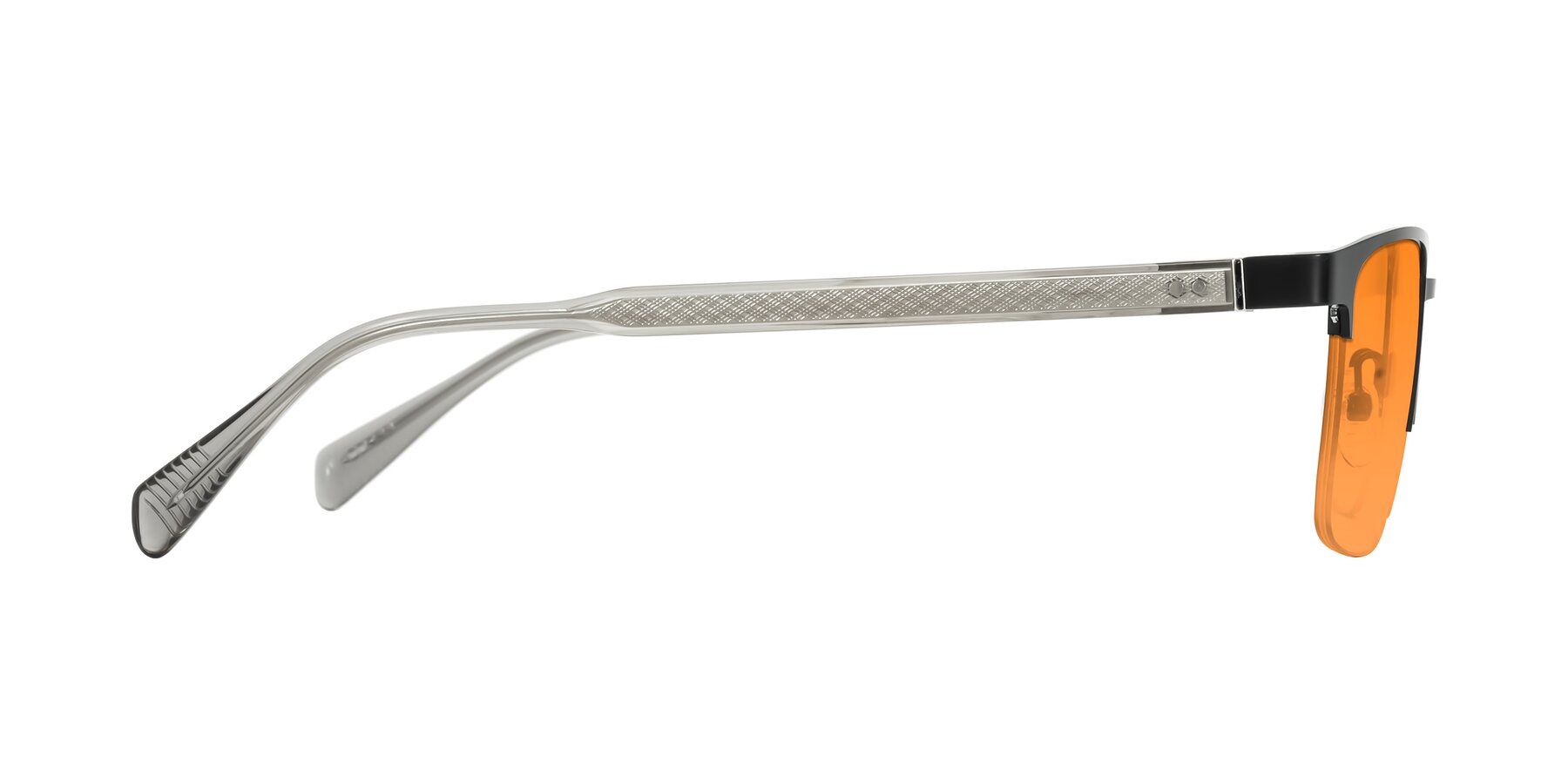 Side of Tunt in Matte Black with Orange Tinted Lenses