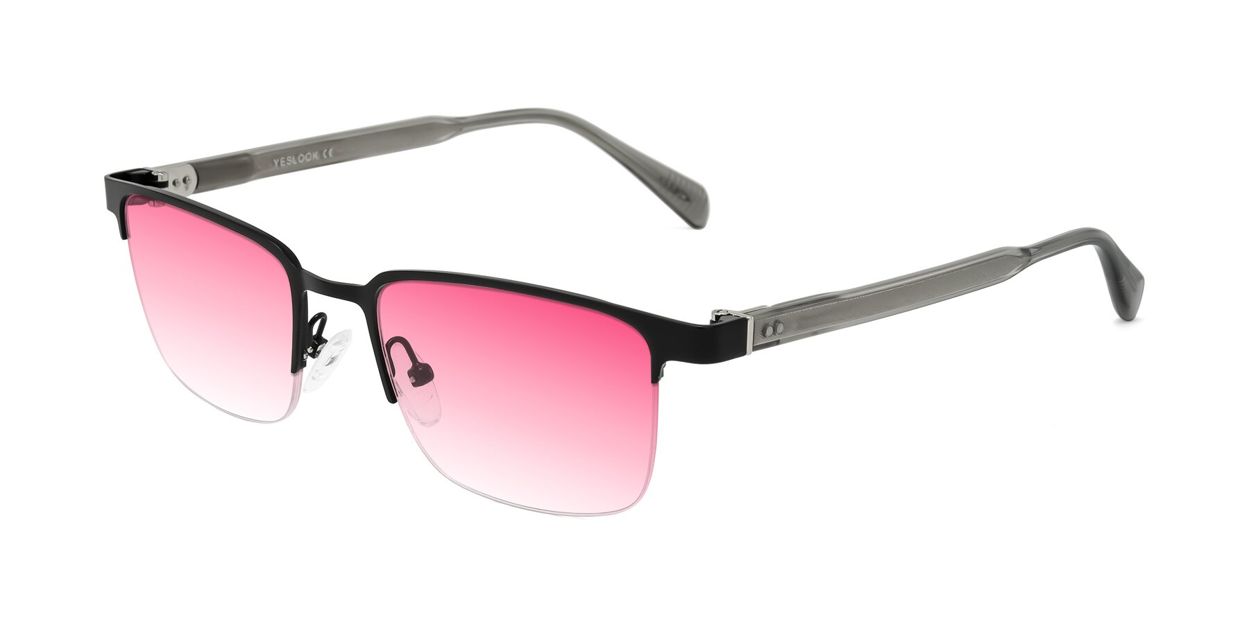 Angle of Tunt in Matte Black with Pink Gradient Lenses