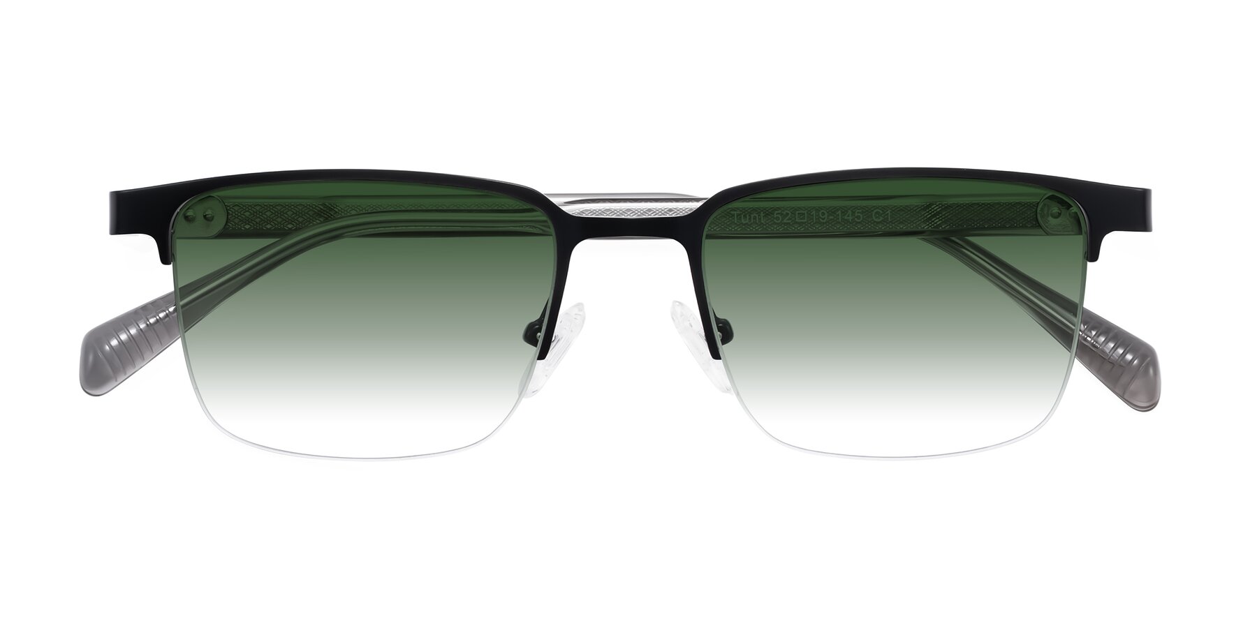 Folded Front of Tunt in Matte Black with Green Gradient Lenses