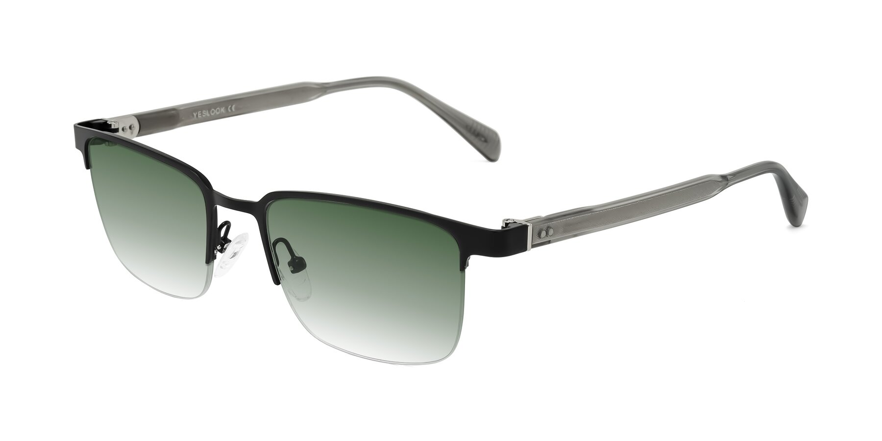 Angle of Tunt in Matte Black with Green Gradient Lenses