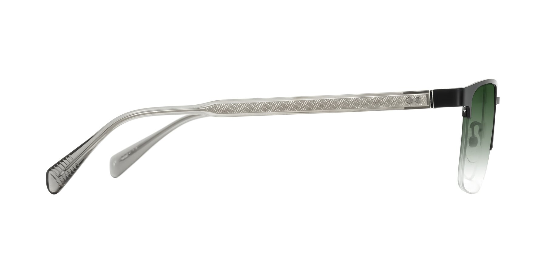 Side of Tunt in Matte Black with Green Gradient Lenses