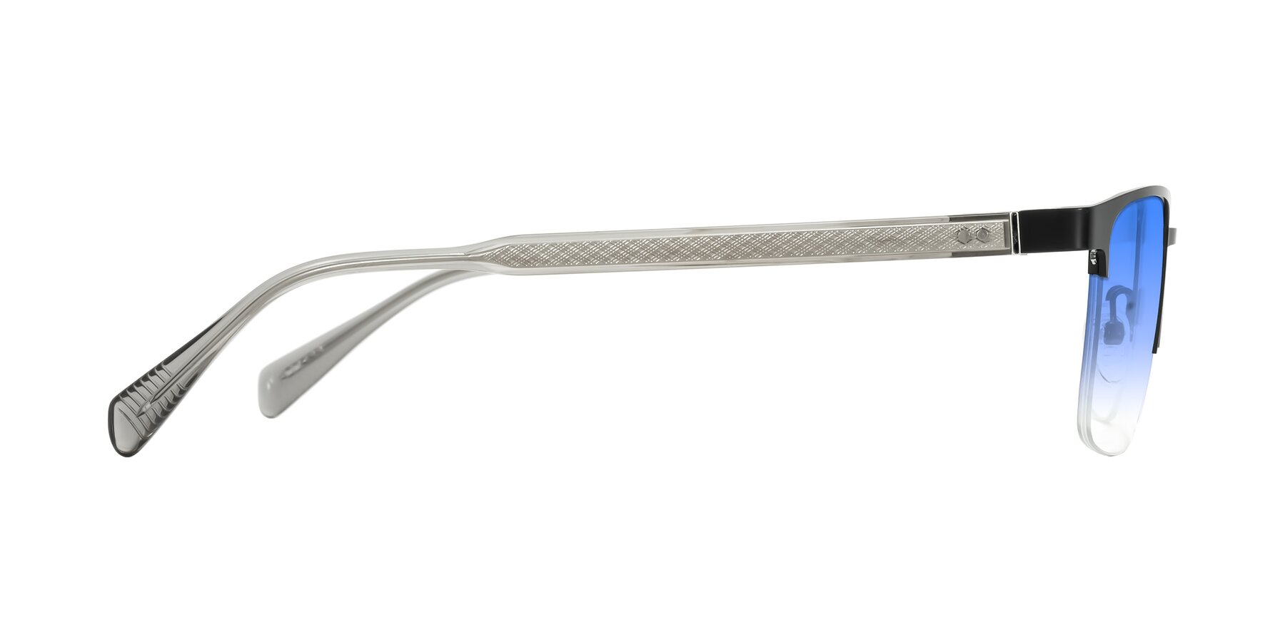 Side of Tunt in Matte Black with Blue Gradient Lenses