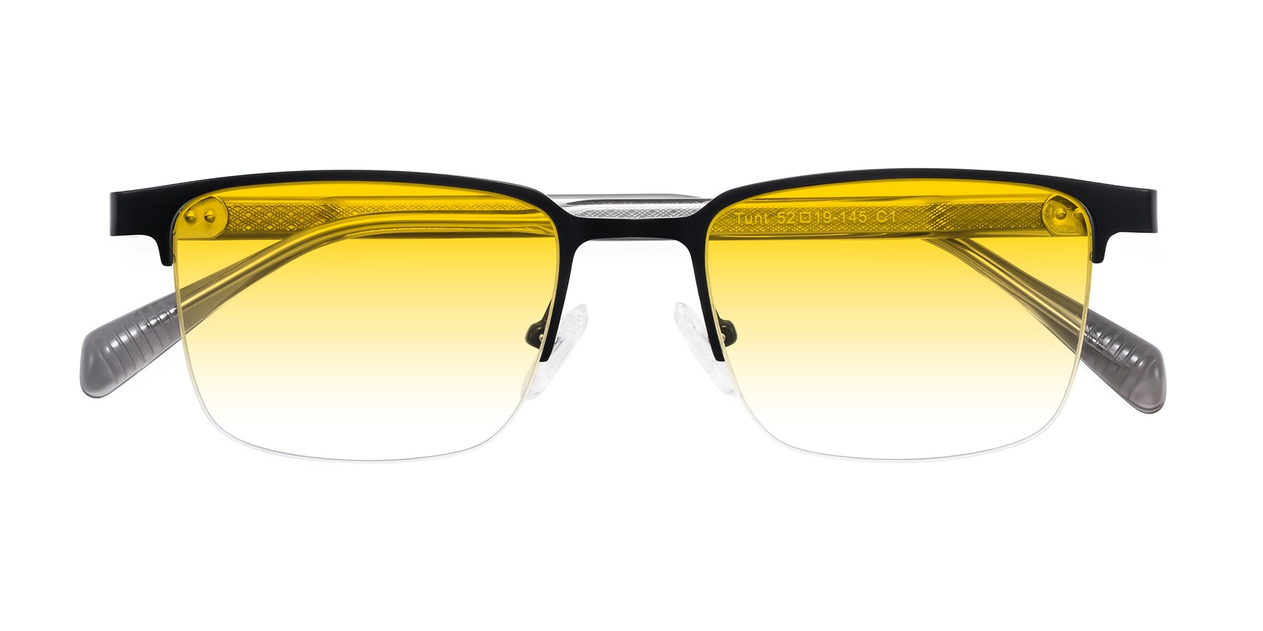 Folded Front of Tunt in Matte Black with Yellow Gradient Lenses