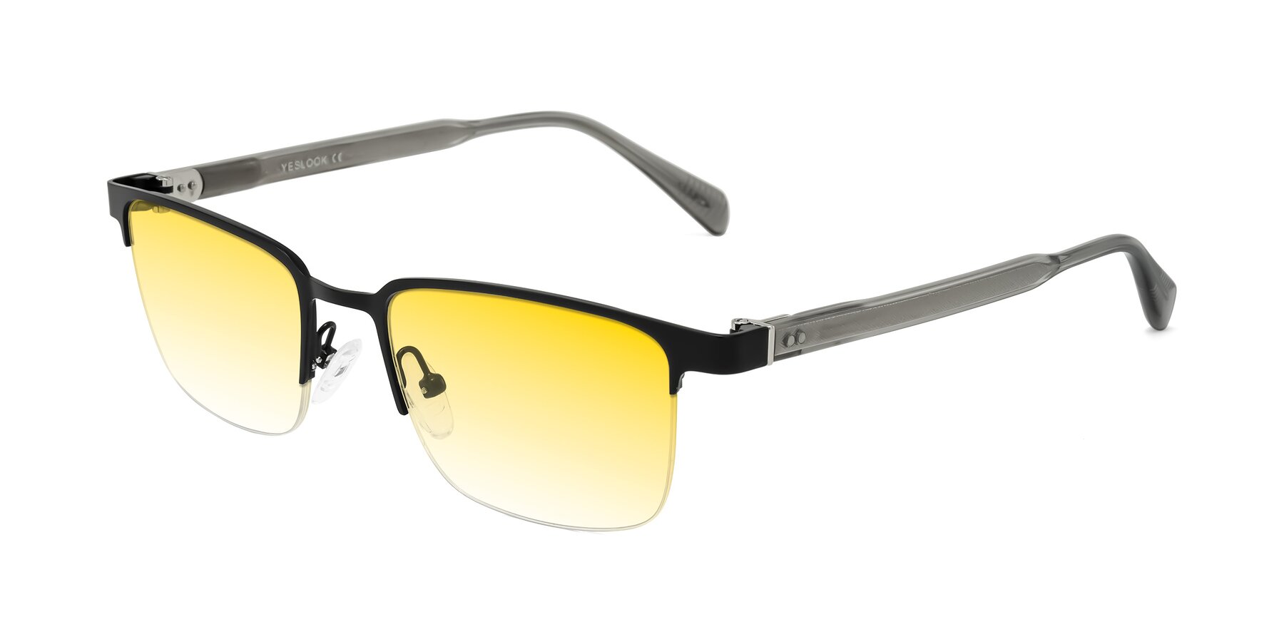 Angle of Tunt in Matte Black with Yellow Gradient Lenses