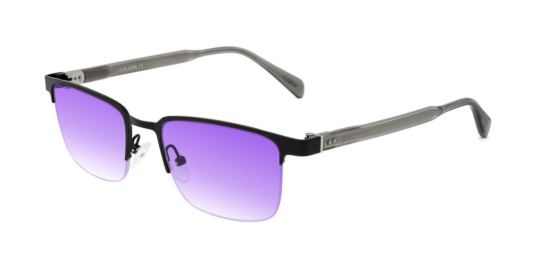 Angle of Tunt in Matte Black with Purple Gradient Lenses
