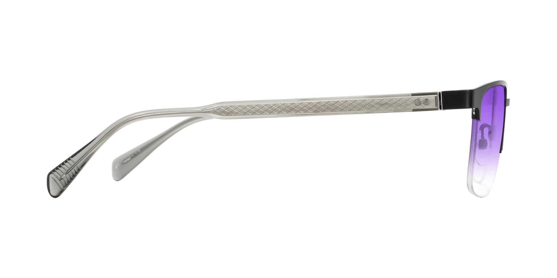 Side of Tunt in Matte Black with Purple Gradient Lenses