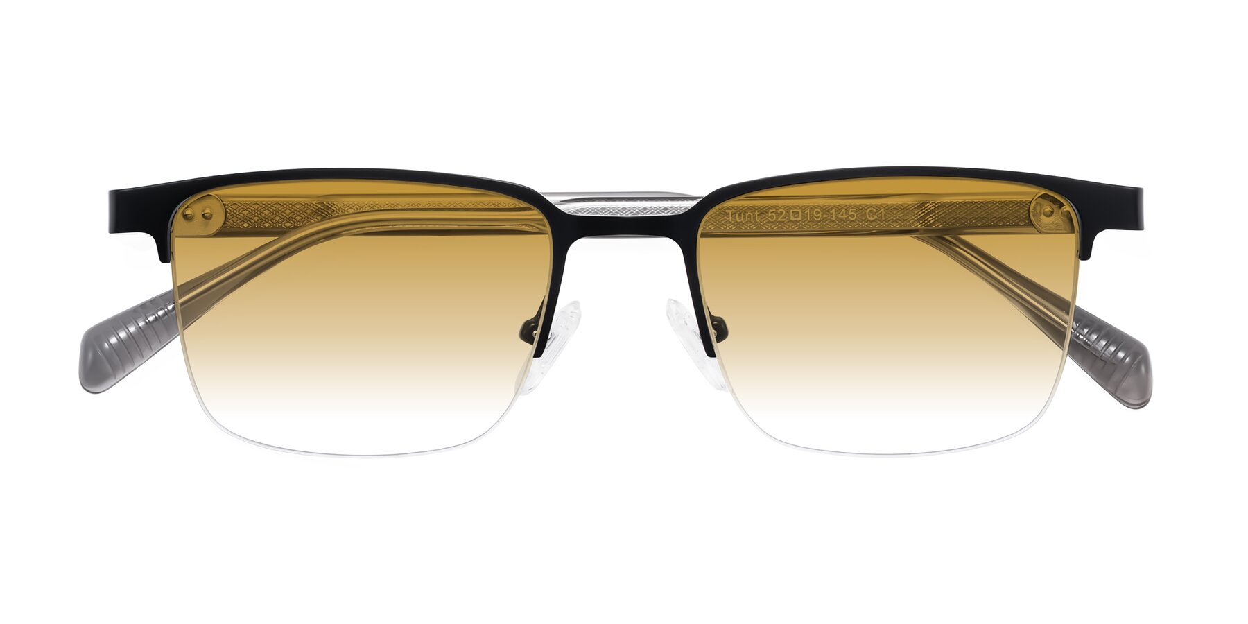 Folded Front of Tunt in Matte Black with Champagne Gradient Lenses