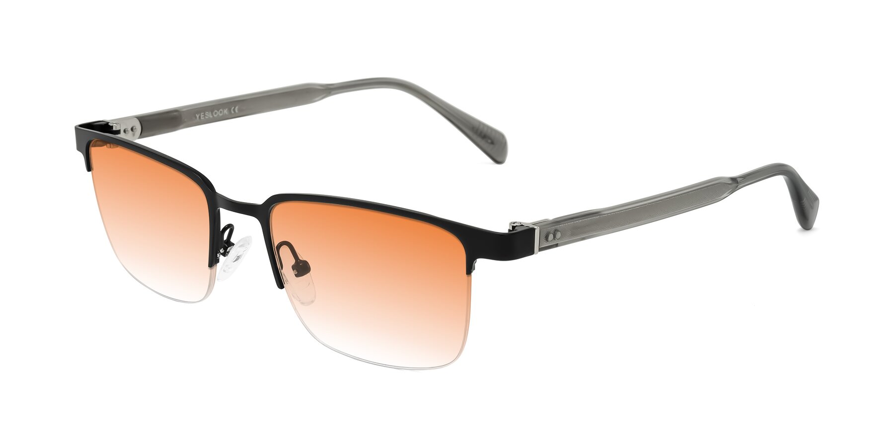 Angle of Tunt in Matte Black with Orange Gradient Lenses
