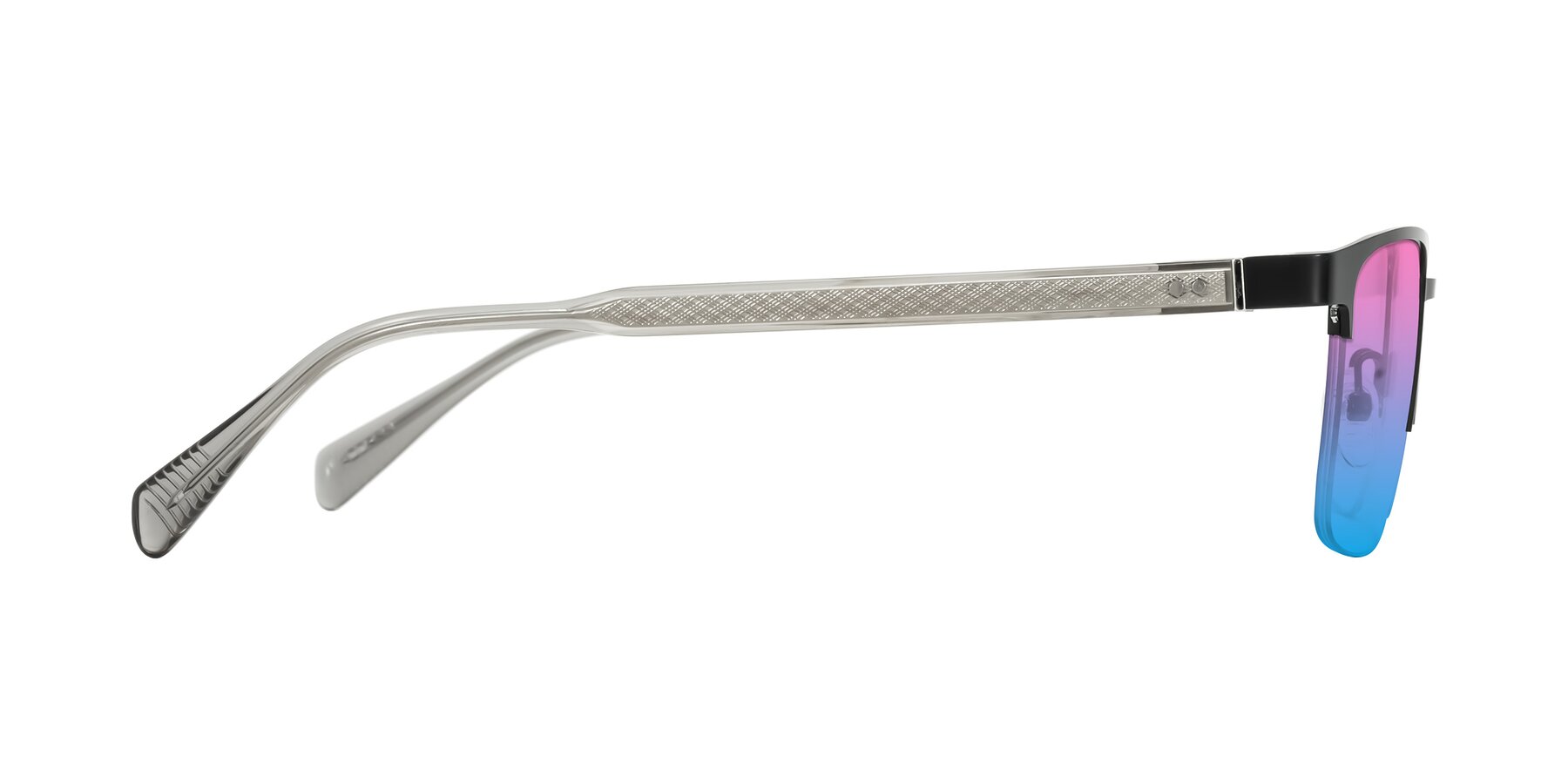 Side of Tunt in Matte Black with Pink / Blue Gradient Lenses