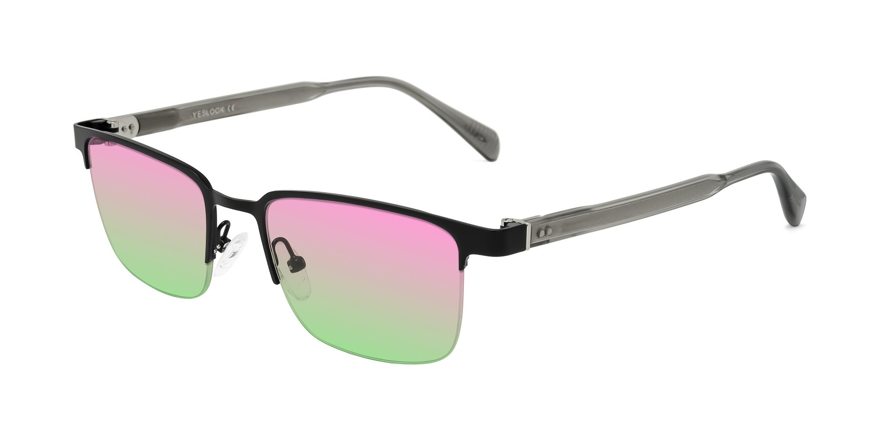 Angle of Tunt in Matte Black with Pink / Green Gradient Lenses