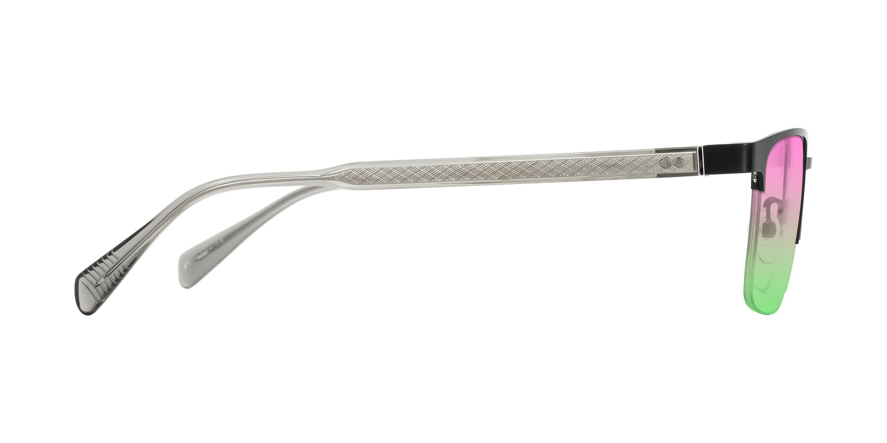 Side of Tunt in Matte Black with Pink / Green Gradient Lenses