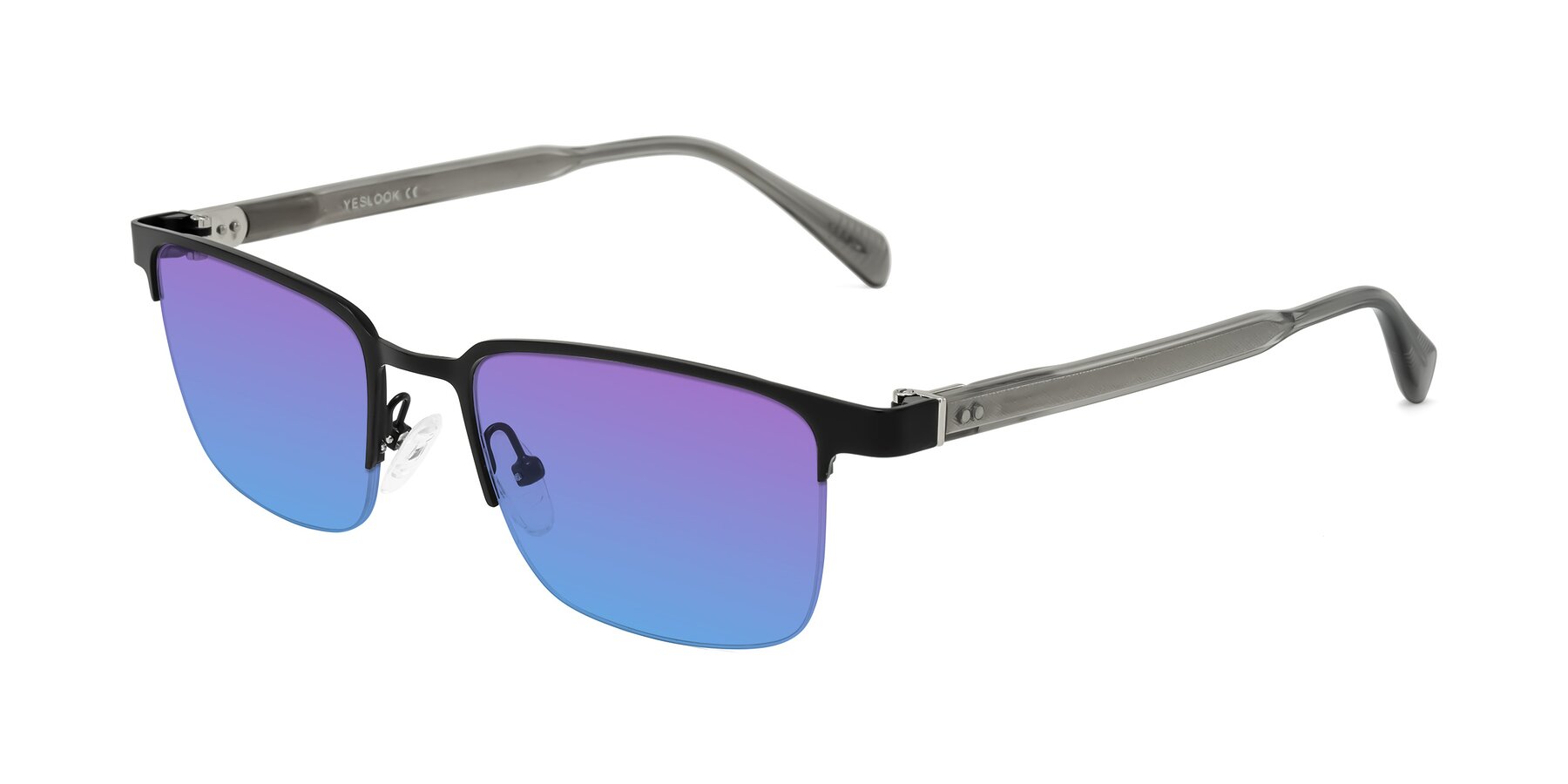 Angle of Tunt in Matte Black with Purple / Blue Gradient Lenses
