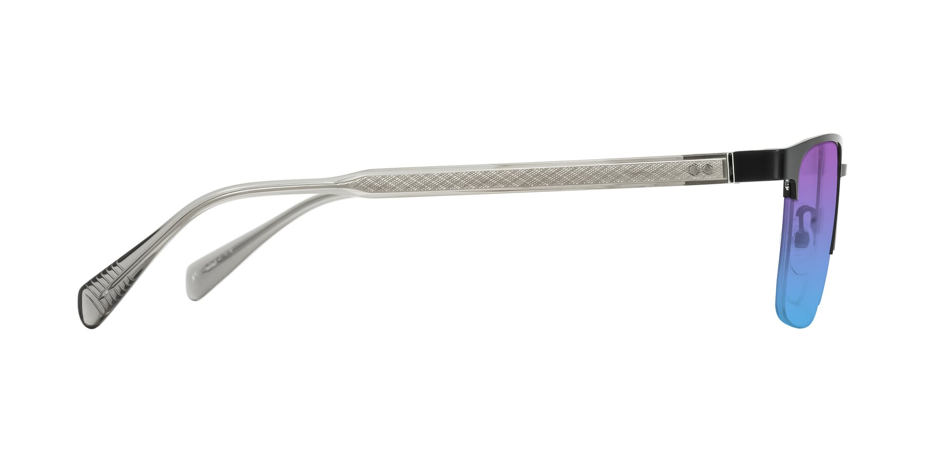 Side of Tunt in Matte Black with Purple / Blue Gradient Lenses