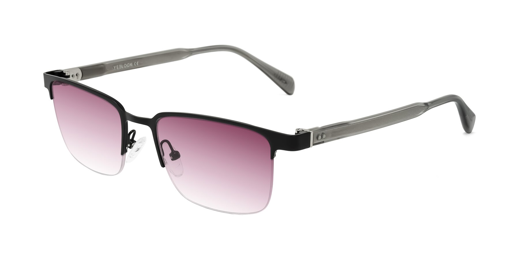 Angle of Tunt in Matte Black with Wine Gradient Lenses