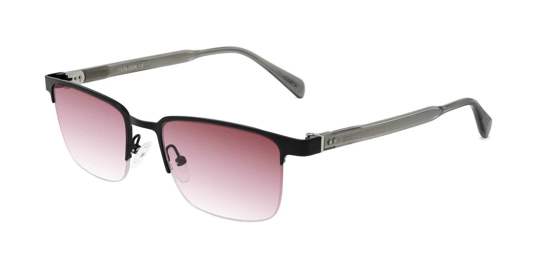 Angle of Tunt in Matte Black with Garnet Gradient Lenses