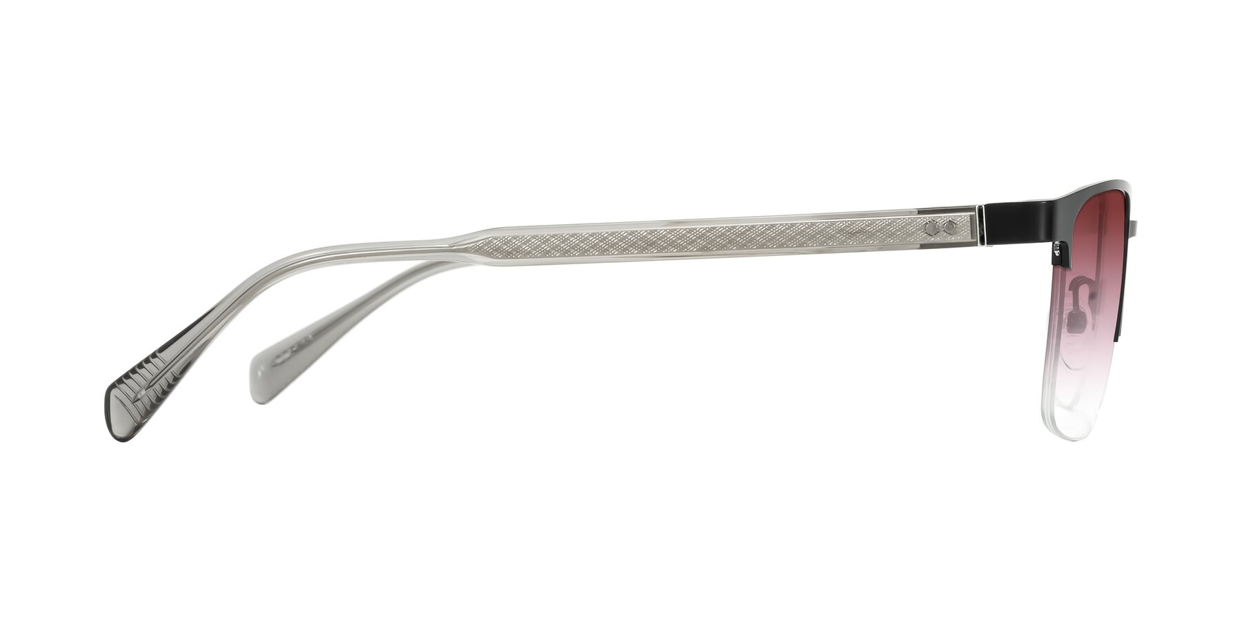 Side of Tunt in Matte Black with Garnet Gradient Lenses