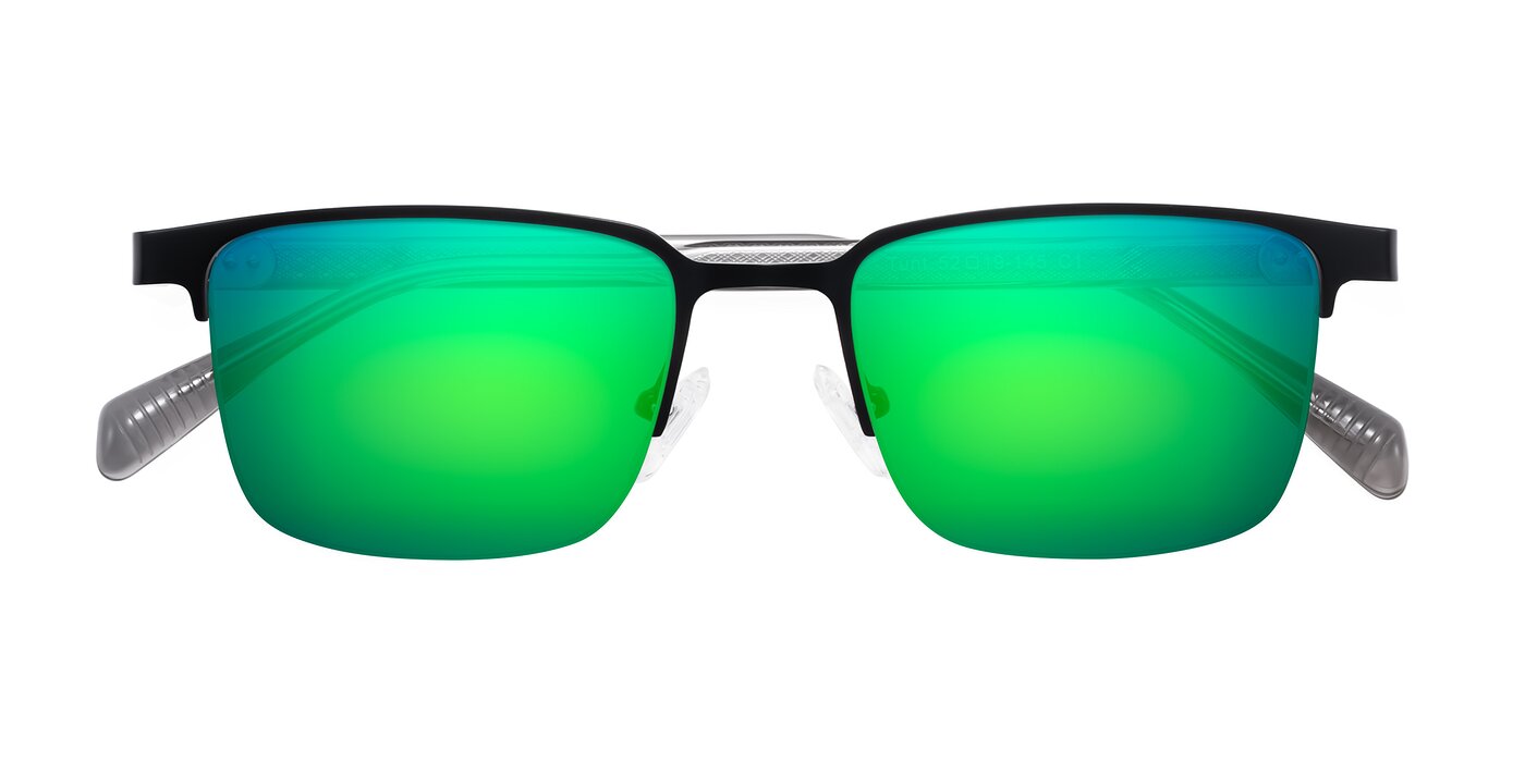 Tunt - Matte Black Flash Mirrored Sunglasses