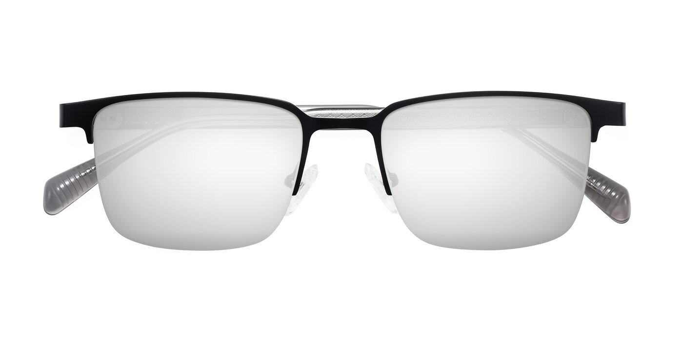 Tunt - Matte Black Flash Mirrored Sunglasses