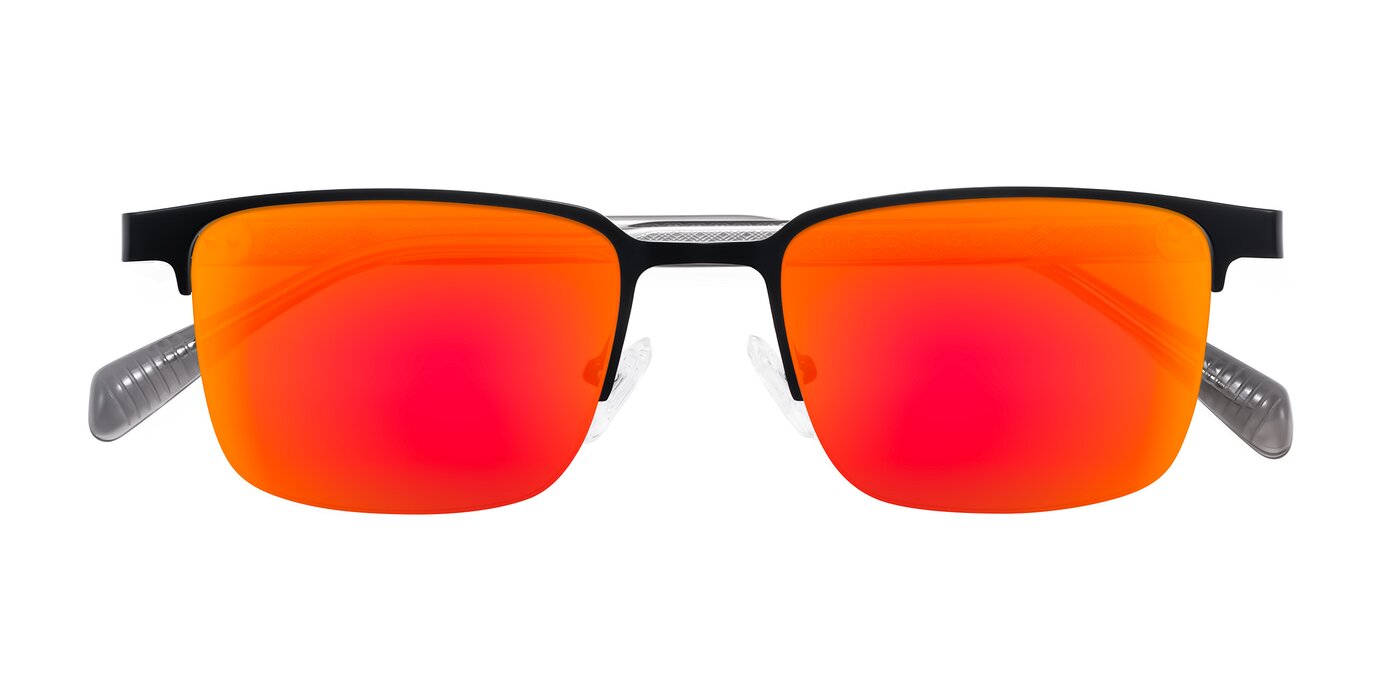 Tunt - Matte Black Flash Mirrored Sunglasses