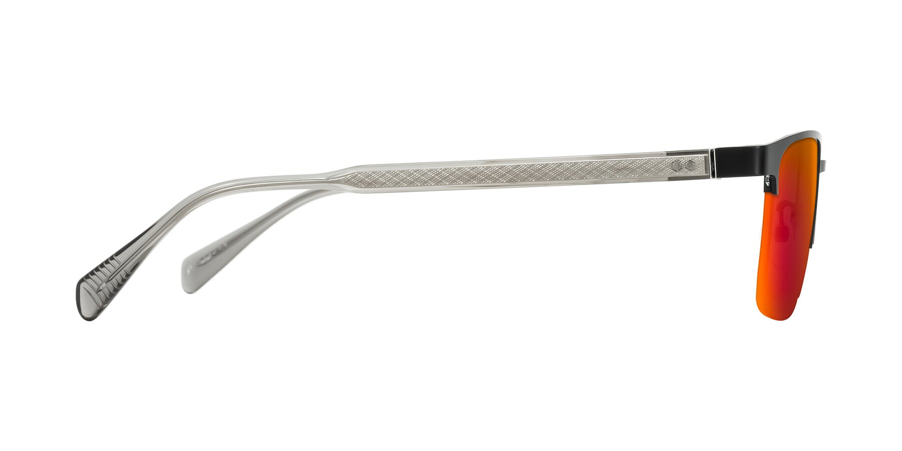 Side of Tunt in Matte Black with Red Gold Mirrored Lenses