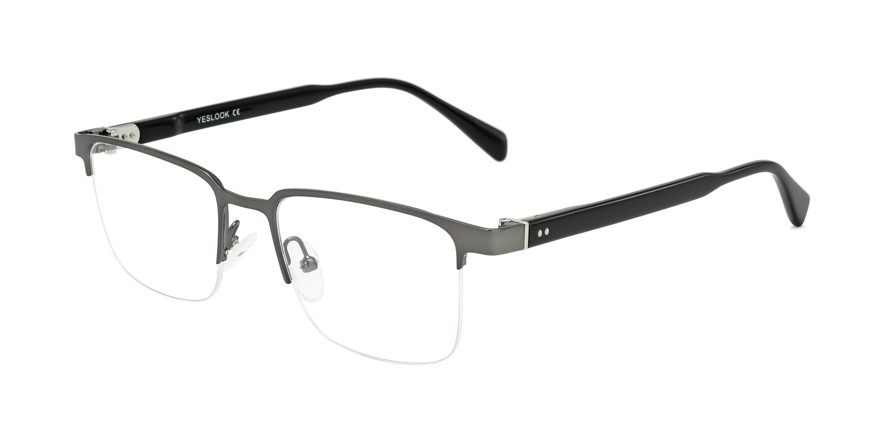 Angle of Tunt in Matte Gunmetal with Clear Eyeglass Lenses