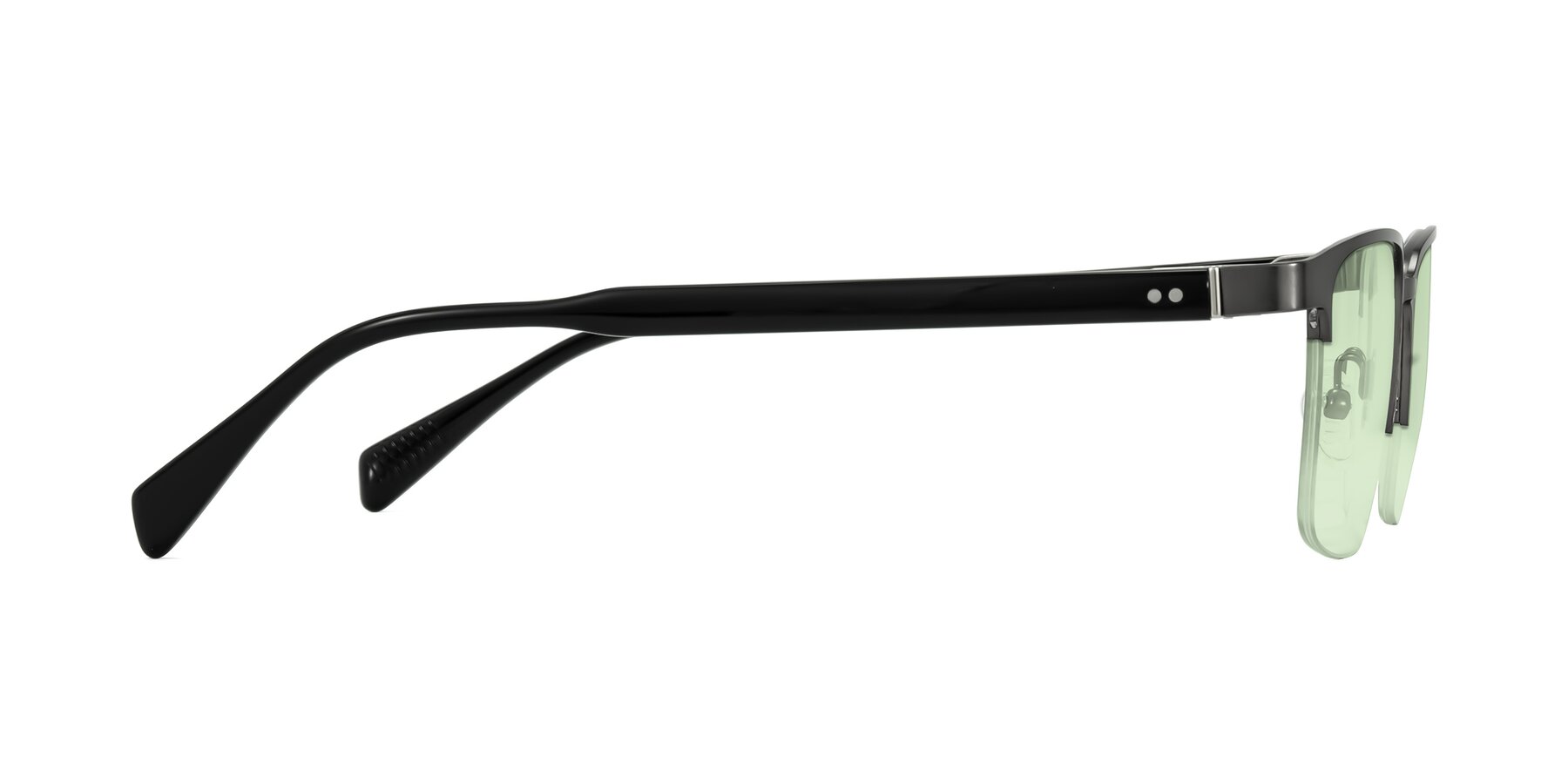 Side of Tunt in Matte Gunmetal with Light Green Tinted Lenses