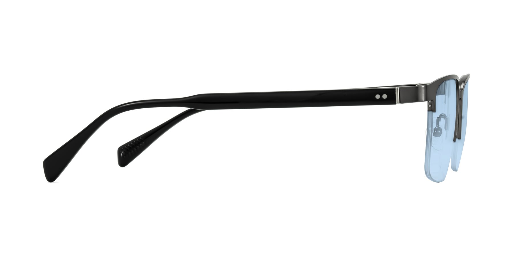 Side of Tunt in Matte Gunmetal with Light Blue Tinted Lenses