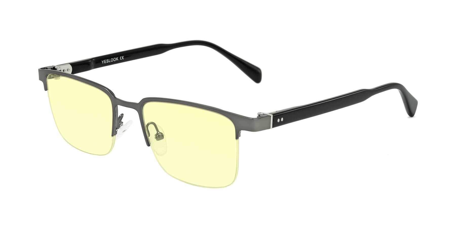 Angle of Tunt in Matte Gunmetal with Light Yellow Tinted Lenses