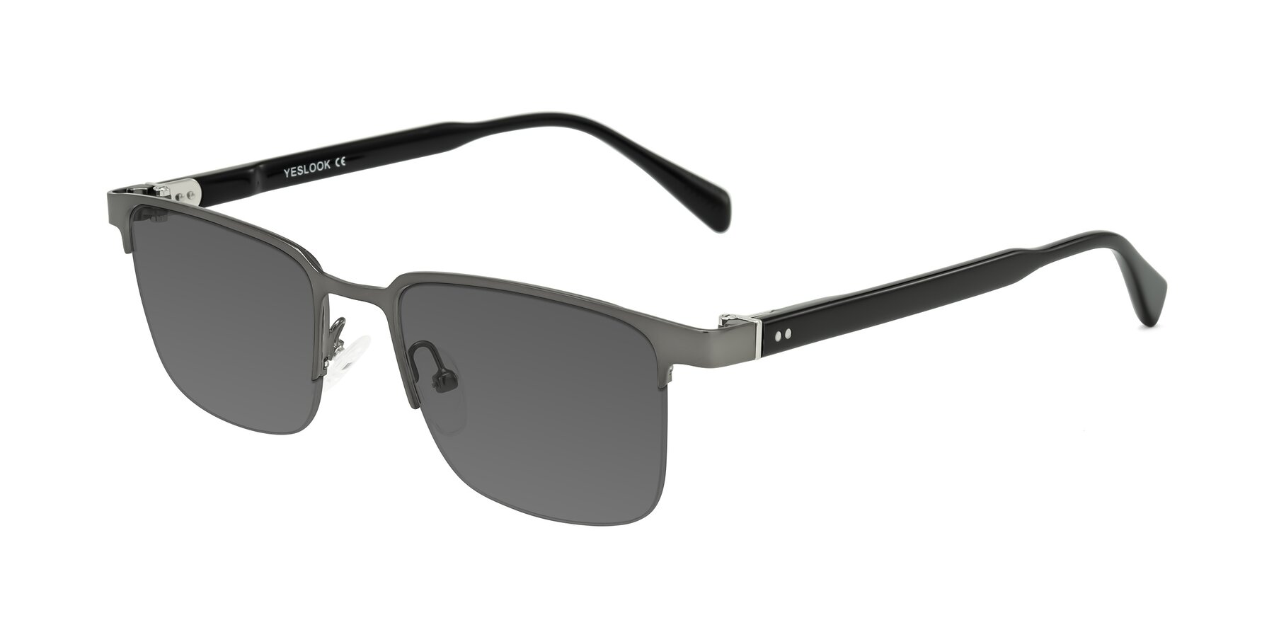 Angle of Tunt in Matte Gunmetal with Medium Gray Tinted Lenses