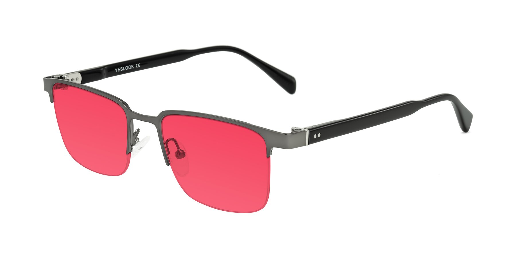 Angle of Tunt in Matte Gunmetal with Red Tinted Lenses