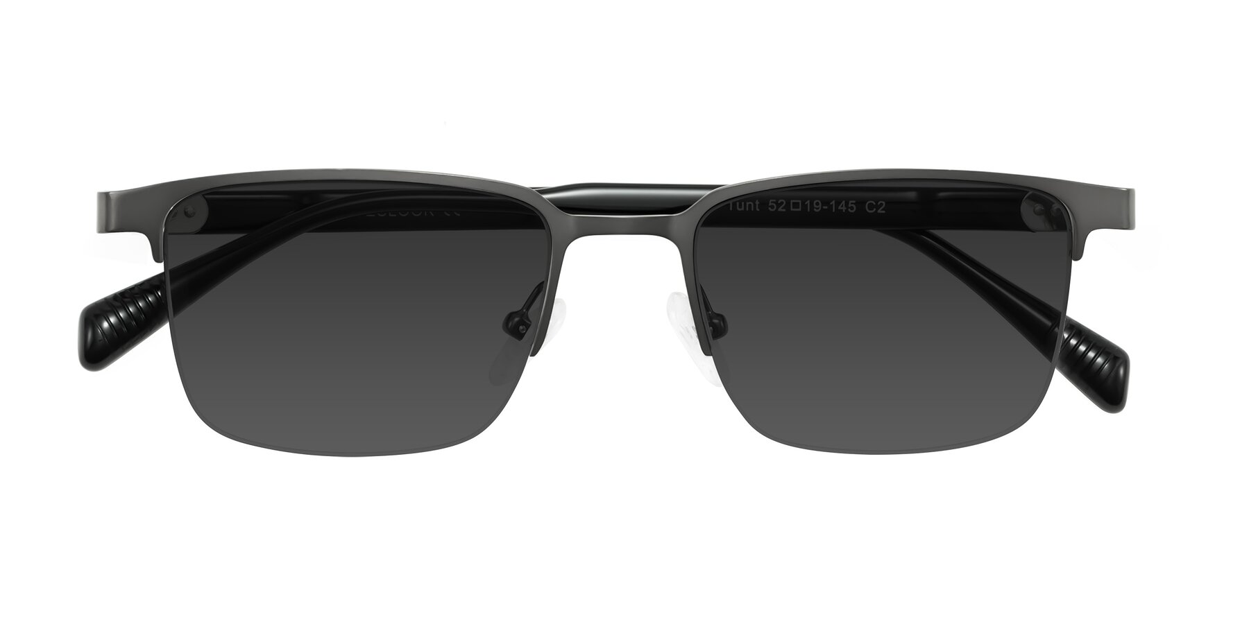 Folded Front of Tunt in Matte Gunmetal with Gray Tinted Lenses