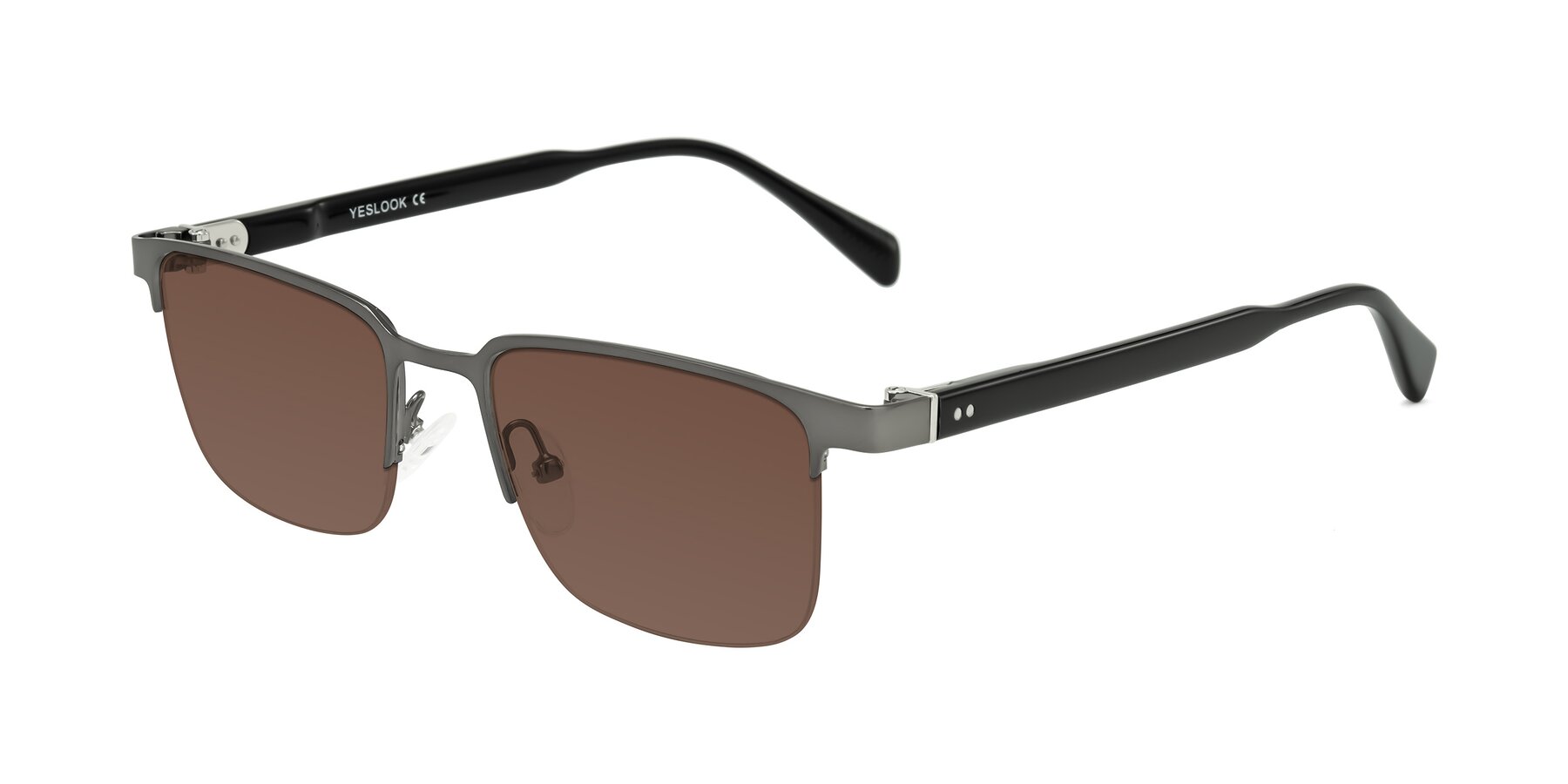 Angle of Tunt in Matte Gunmetal with Brown Tinted Lenses