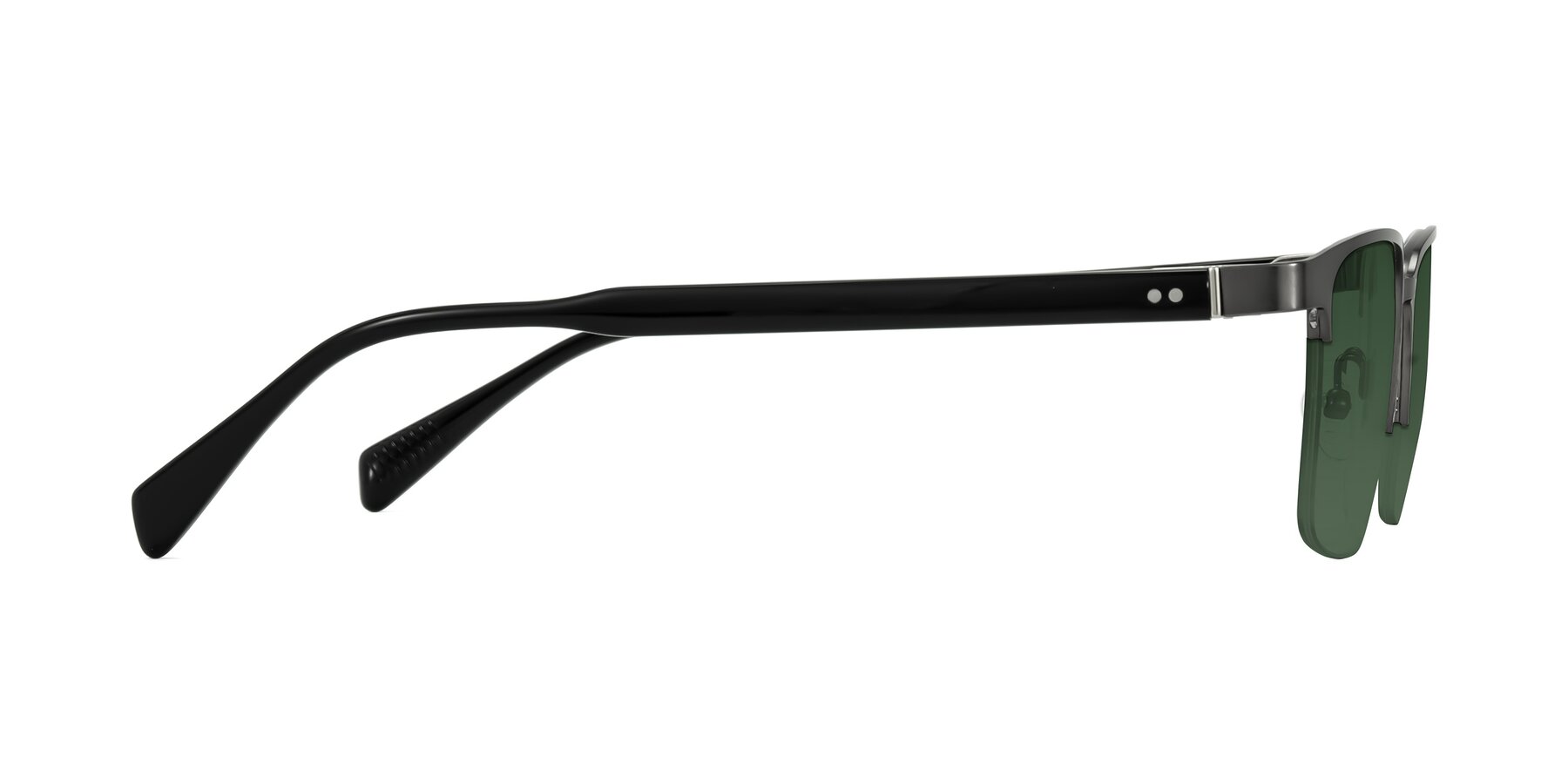 Side of Tunt in Matte Gunmetal with Green Tinted Lenses