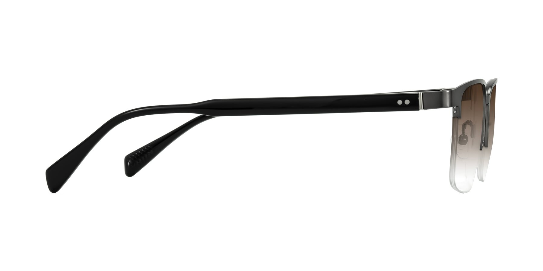 Side of Tunt in Matte Gunmetal with Brown Gradient Lenses