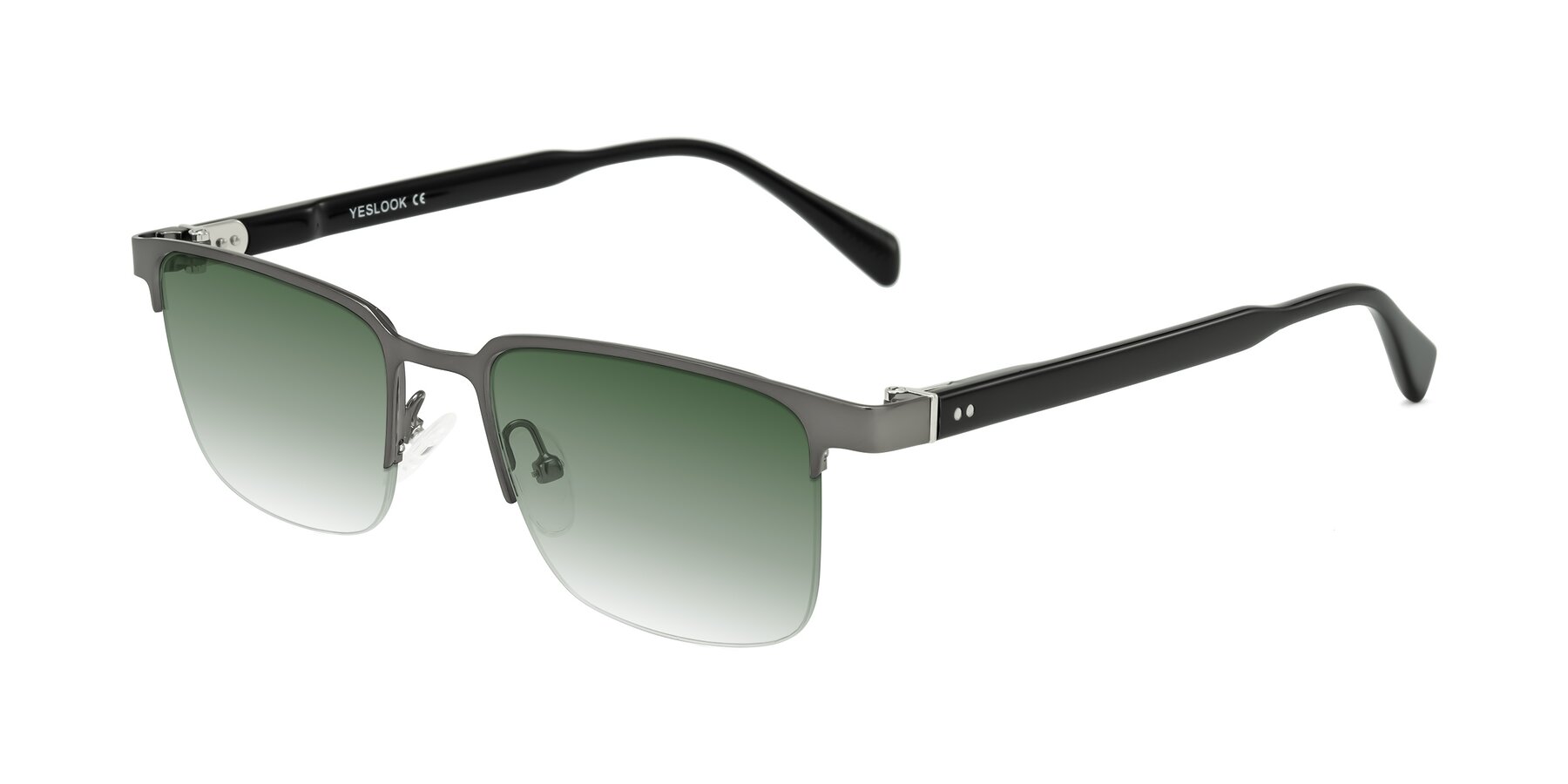 Angle of Tunt in Matte Gunmetal with Green Gradient Lenses
